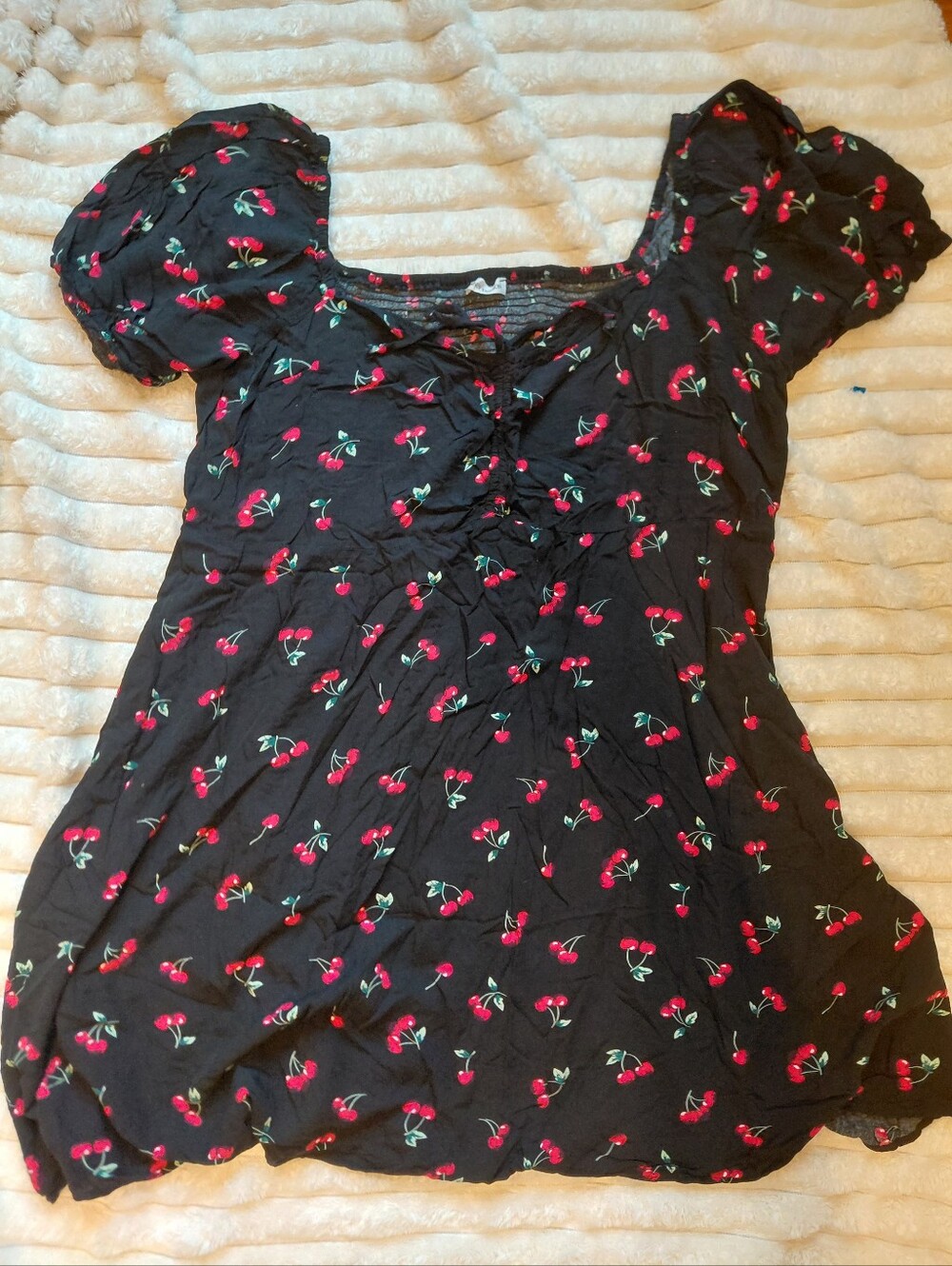Cherry Black Mini Pin Up Dress